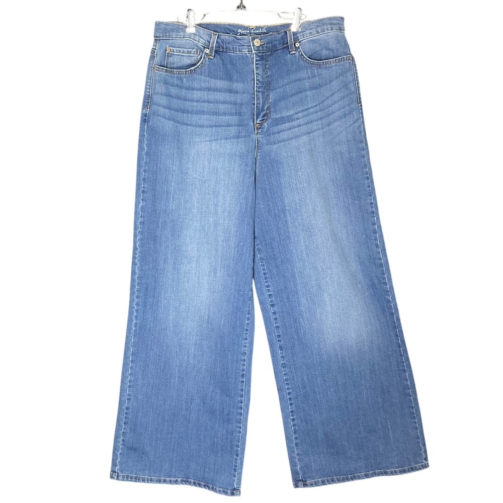 Gloria Vanderbilt Extra Dramatic Wide Leg Jeans 16 Blue High Rise 90s Y2K